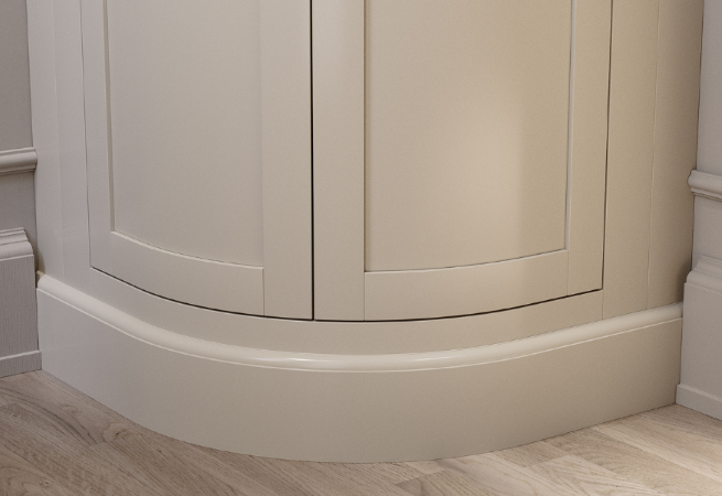 Beige Curved Basin Vanity Unit